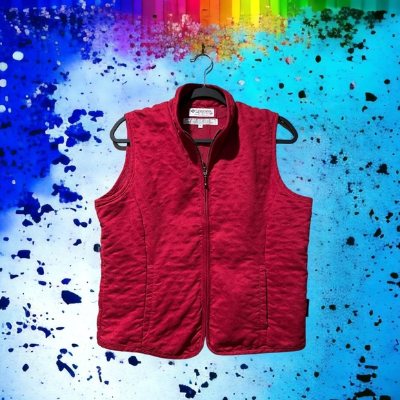 Columbia Ladies M Red Quilted Vest - Picture 3 of 7